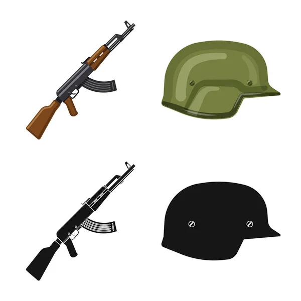 Vector design of weapon and gun sign. Collection of weapon and army stock symbol for web. — Stock Vector