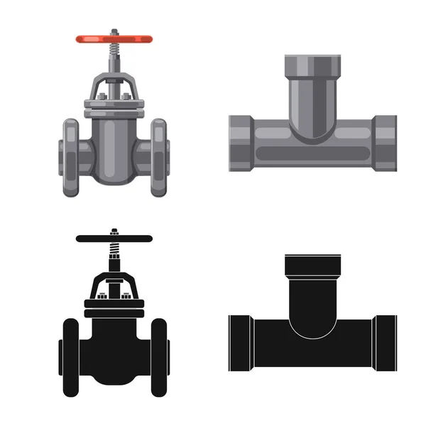 Vektorillustration des Rohr- und Rohrsymbols. Sammlung von Rohr- und Pipelinesymbol für das Web. — Stockvektor