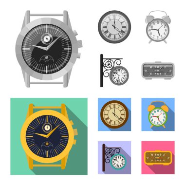 Saat ve saat simgesi yalıtılmış nesne. Saat ve daire hisse senedi simgesi için web topluluğu.
