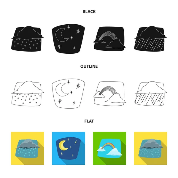 Conception vectorielle de la météo et du symbole climatique. Collection de symboles météo et nuage pour le web . — Image vectorielle