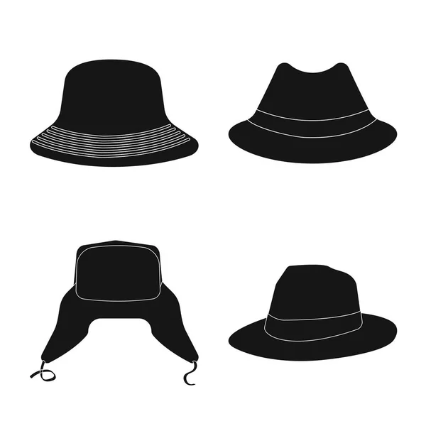Objet isolé du couvre-chef et du panneau de chapeau. Collection de couvre-chef et icône vectorielle accessoire pour stock . — Image vectorielle