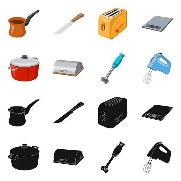 Diseño vectorial de la cocina y el símbolo de cocinar. Colección de ilustración de vectores de cocina y electrodomésticos . — Vector de stock