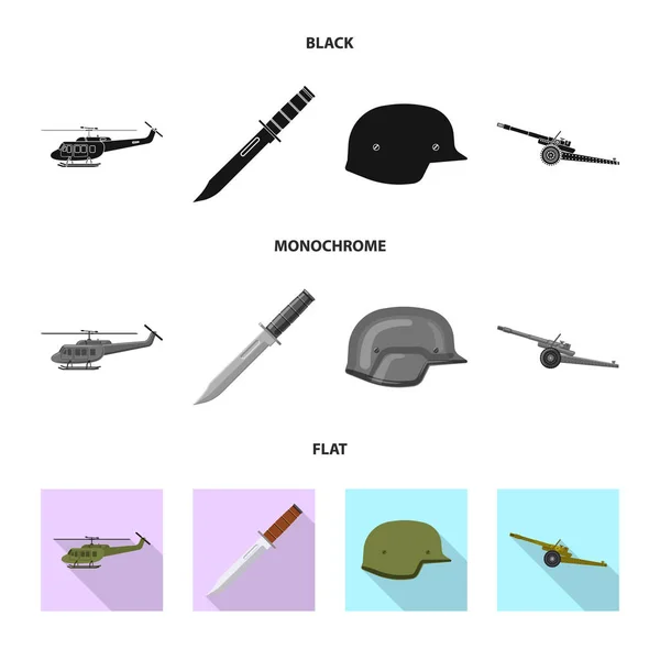 Conception vectorielle du logo de l'arme et du pistolet. Collection d'armes et symbole de stock de l'armée pour le web . — Image vectorielle