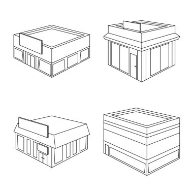 İş ve süpermarket sembolü vektör illüstrasyon. İş ve vitrin stok vektör illüstrasyon koleksiyonu.