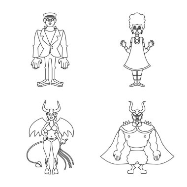 Korkutucu ve hayalet simgesinin izole nesnesi. Web için korku ve korku stok sembolü Koleksiyonu.