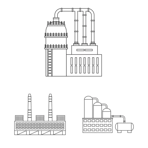 Izolovaný objekt výrobní a firma symbolu. Kolekce z výroby a konstrukce burzovní symbol pro web. — Stockový vektor