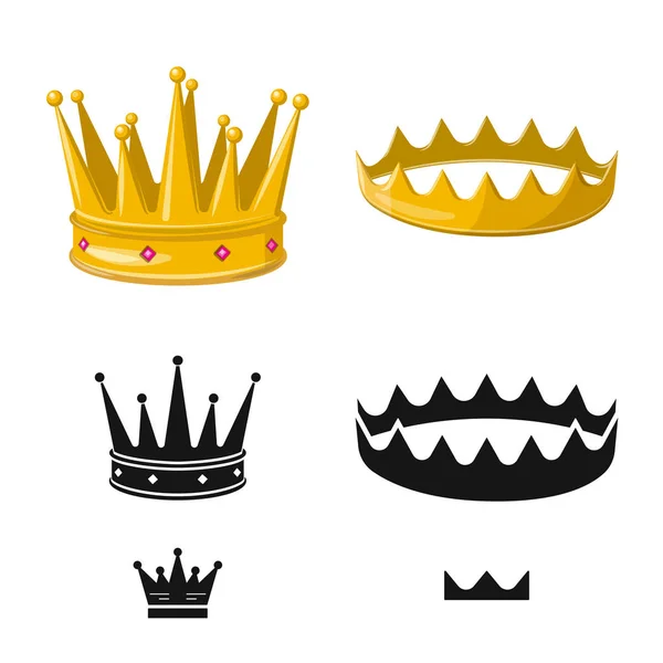 Diseño vectorial de símbolo medieval y nobleza. Conjunto de iconos vectoriales medievales y monárquicos . — Archivo Imágenes Vectoriales