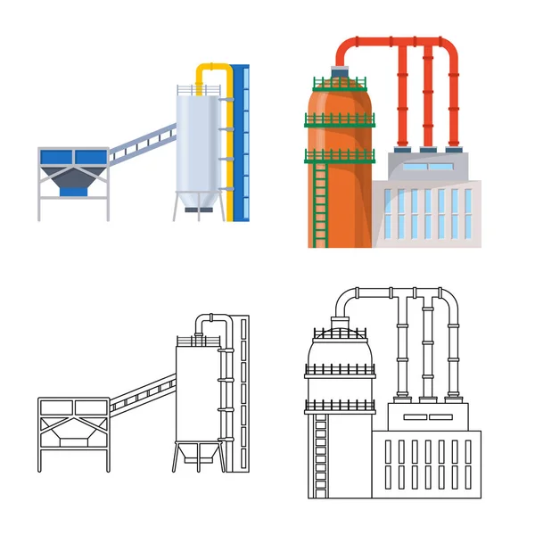 Objeto aislado de producción y signo de estructura. Colección de producción y tecnología símbolo de stock para web . — Archivo Imágenes Vectoriales