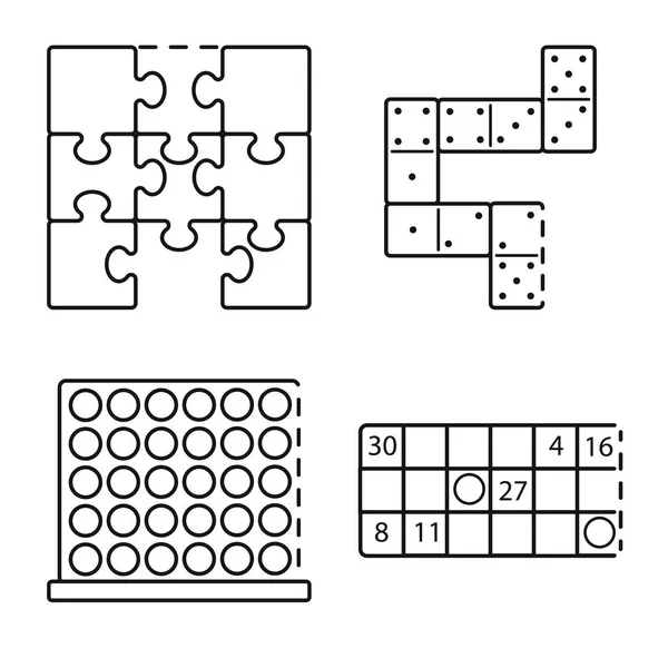 Vektor-Illustration von Puzzle und Jackpot-Symbol. Sammlung von Puzzle- und Glückssymbol für das Web. — Stockvektor