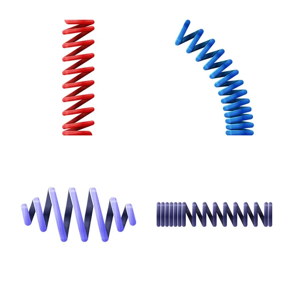 Ilustração vetorial do ícone flexível e espiral. Conjunto de ilustração de vetor de estoque flexível e de pressão . —  Vetores de Stock