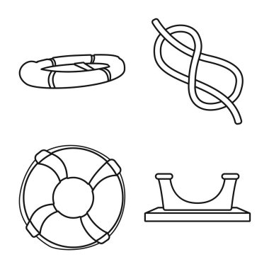 Okyanus ve seyahat sembolü izole nesne. Web için okyanus ve yolculuk stok sembolü seti.