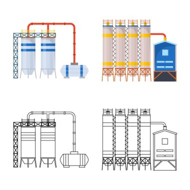 Vektör tasarım üretim ve yapısı sembolü. Üretim ve teknoloji hisse senedi vektör çizim.