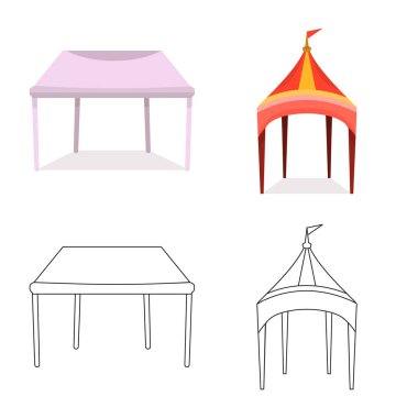 Çatı ve katlama işareti vektör Illustration. Web için çatı ve mimari stok sembolü koleksiyonu.