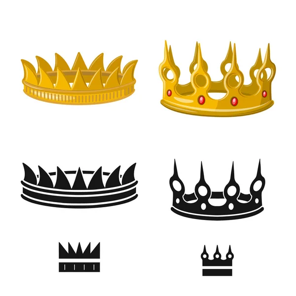 Geïsoleerde object van middeleeuwse en adel logo. Collectie van middeleeuwse en monarchie vector pictogram voor voorraad. — Stockvector