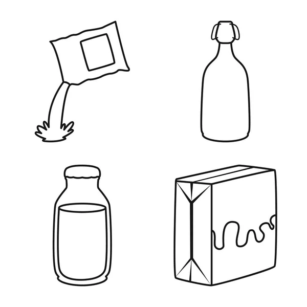 Illustration vectorielle de l'icône alimentaire et laitière. Ensemble de nourriture et icône vecteur de calcium pour stock . — Image vectorielle