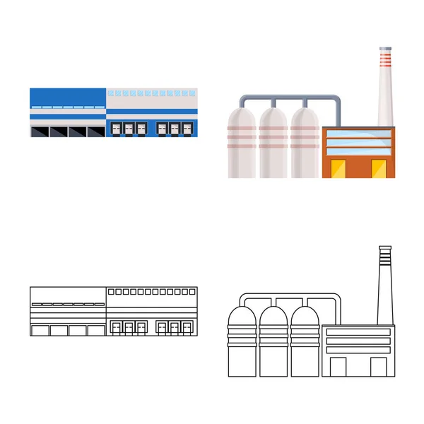 Elkülönített objektum a termelés és a struktúra szimbóluma. Termelés és technológia vektor ikon készletek. — Stock Vector