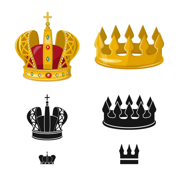 Vector design of medieval and nobility sign. Collection of medieval and monarchy stock symbol for web. — Stock Vector
