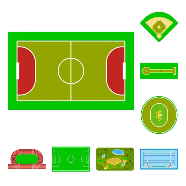 Isoliertes Objekt des Feldes und Plan-Symbol. Sammlung von Feld- und Grasstocksymbolen für das Web. — Stockvektor