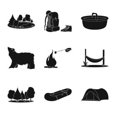 Rahatlama ve dinlenme işaretinin vektör tasarımı. Rahatlama ve macera stok vektörü illüstrasyonu koleksiyonu.