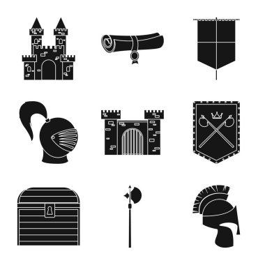 Geleneksel ve rönesans işaretinin vektör çizimi. Web için geleneksel ve tarihsel hisse senedi koleksiyonu.