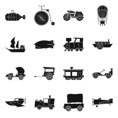 Retro ve seyahat logosunun vektör çizimi. Web için retro ve mekanik stok sembolü koleksiyonu.