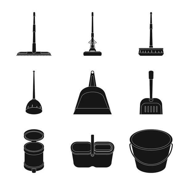 Ilustração vetorial de serviço e símbolo de lavagem. Conjunto de símbolo de estoque de serviços e tarefas domésticas para web . — Vetor de Stock