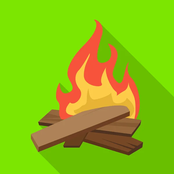 Kamp ateşi ve sıcak logonun vektör tasarımı. Kamp ateşi koleksiyonu ve ağ için yakacak odun sembolü. — Stok Vektör
