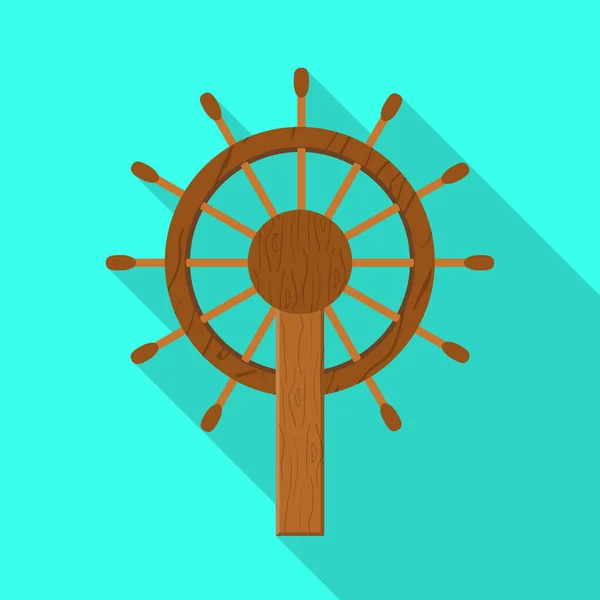 Ilustração vetorial do logotipo da roda e do navio. Coleção de roda e iate símbolo de estoque para web . — Vetor de Stock