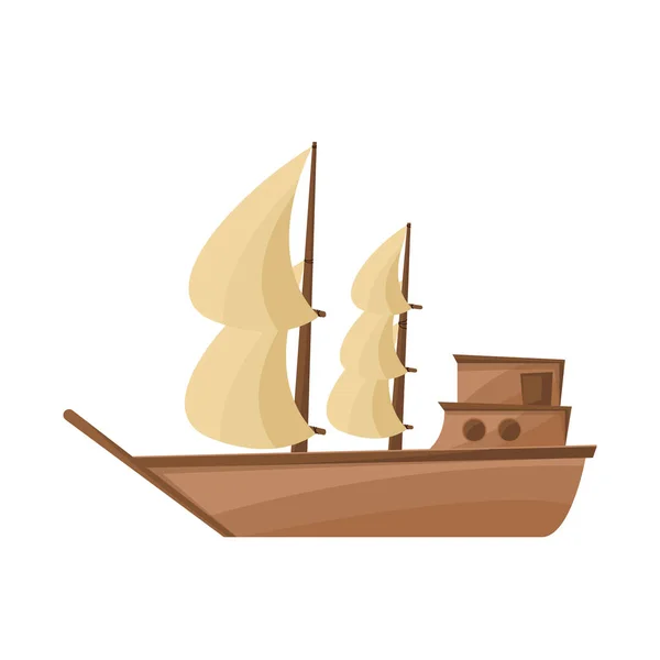 Objeto aislado de nave e icono antiguo. Elemento Web de barco y barco vector icono para stock . — Vector de stock