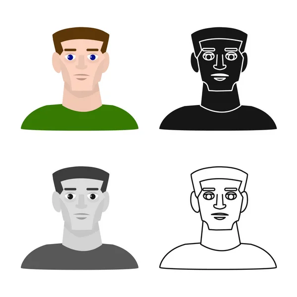 Ilustração vetorial de rosto e logotipo masculino. Coleção de rosto e ícone vetorial adulto para estoque . —  Vetores de Stock