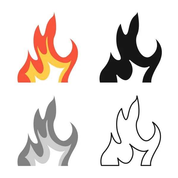Konstrukcja wektorowa ogniska i znaku zapłonu. Zestaw ogniska i ciepły symbol zapasów do sieci. — Wektor stockowy