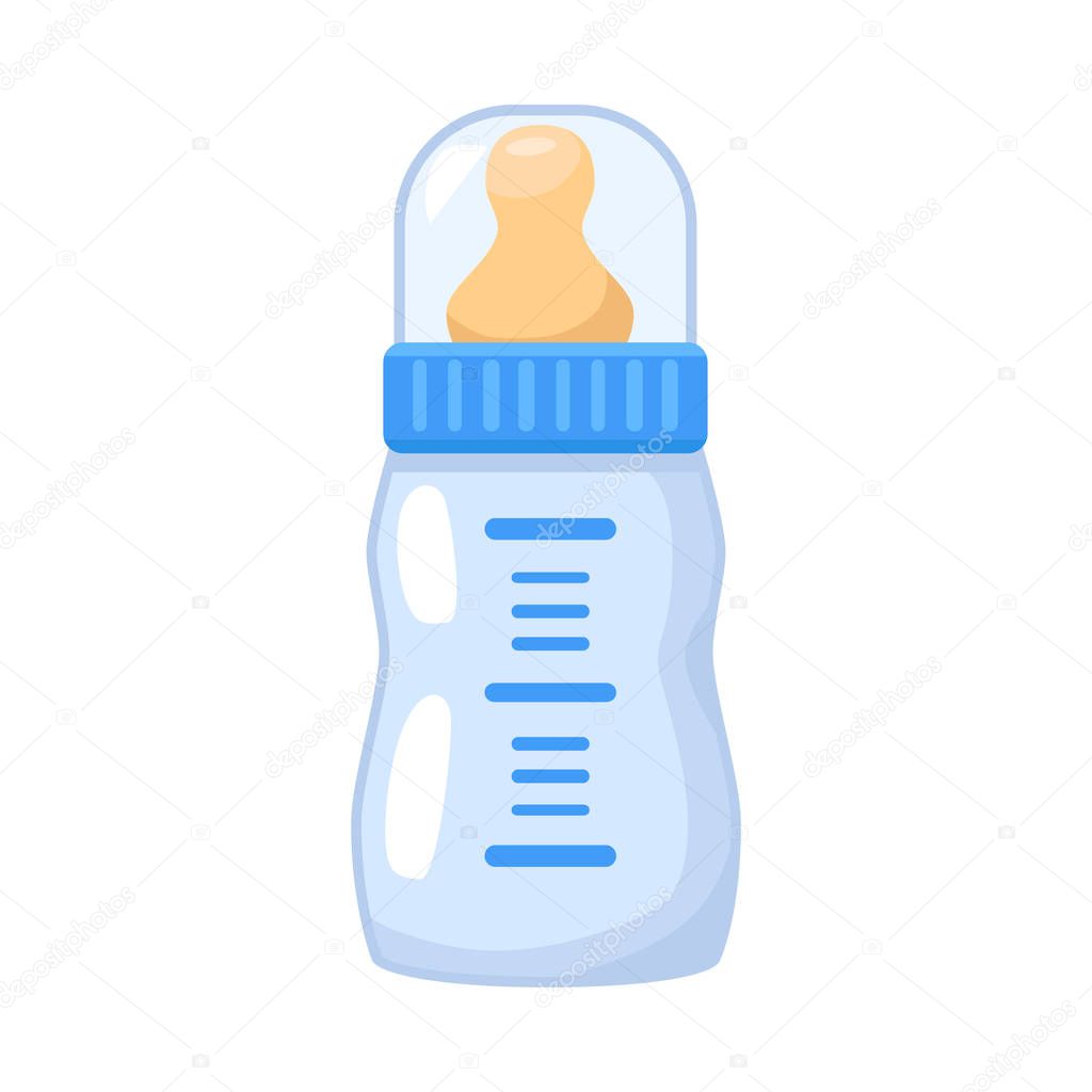 Isolated object of nipple and bottle symbol. Graphic of nipple and food stock vector illustration.