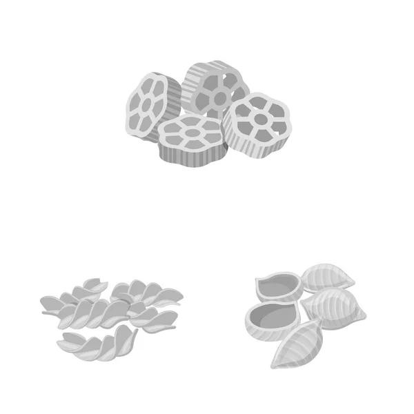 Illustrazione vettoriale dell'icona di pasta e carboidrati. Set illustrazione vettoriale pasta e maccheroni . — Vettoriale Stock