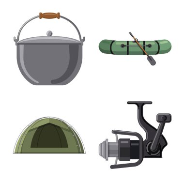 Balık ve balık tutma simge vektör tasarımı. Balık ve ekipman hisse senedi simgesi için web topluluğu.