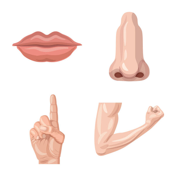 Vector illustration of human and part logo. Collection of human and woman stock symbol for web.