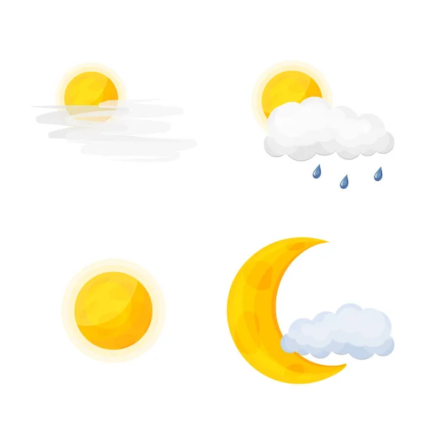 Vector ontwerp van weer en klimaat-logo. Collectie van weer en cloud vector pictogram voor voorraad. — Stockvector