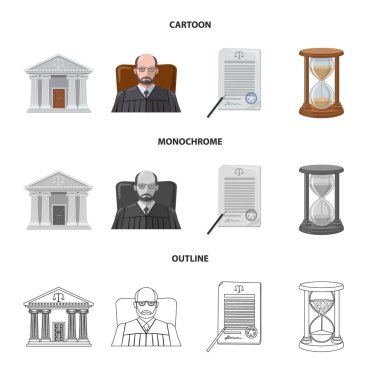 Hukuk ve avukat logo vektör tasarımı. Hukuk ve adalet hisse senedi simgesi web için kümesi.
