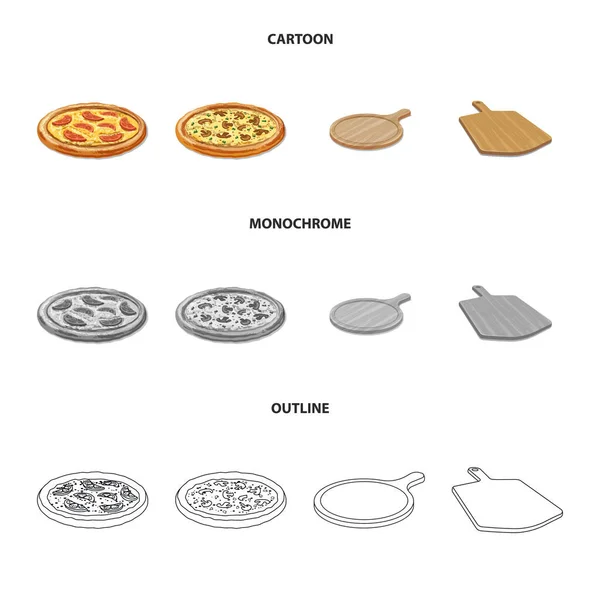 Векторный дизайн пиццы и пищевого знака. Коллекция пиццы и векторных иллюстраций на итальянском складе . — стоковый вектор