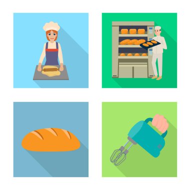 Fırın ve doğal simge vektör illüstrasyon. Web için fırın ve iş stok sembolü koleksiyonu.