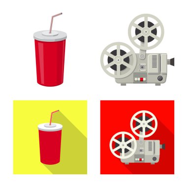 Televizyon ve işareti filme vektör çizimi. Televizyon ve hisse senedi vektör çizim ile ilgilenen koleksiyonu.