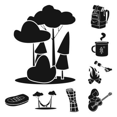 Barbekü ve eğlence ikonunun vektör tasarımı. Barbekü koleksiyonu ve ağ için doğa sembolü.