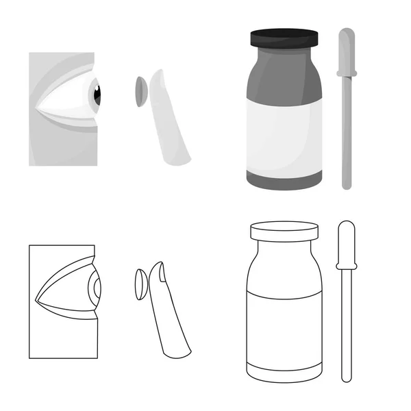 Projeto vetorial de correção e sinal de visão. Conjunto de correção e cuidado ilustração vetorial . —  Vetores de Stock