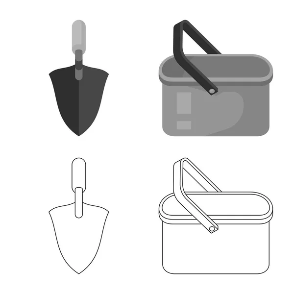 Geïsoleerd object van opruimen en huishoudelijke pictogram. Set van opruimen en wassen voorraad symbool voor web. — Stockvector