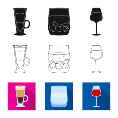 İçki ve restoran tabelası izole nesne. Web için içki ve bileşen stok sembolü seti.