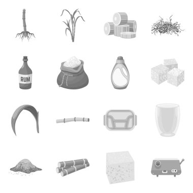 Üretim ve diyabet logosunun vektör çizimi. Stok için üretim ve tarım vektör simgesi koleksiyonu.