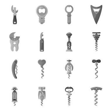 Mantar ve ev ikonunun vektör çizimi. Ağ için tıpanın açılması ve ekipman depolama sembolü koleksiyonu.