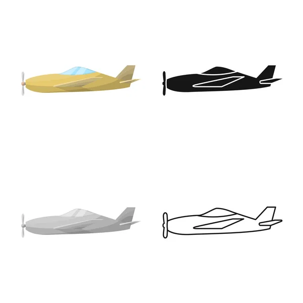 Illustrazione vettoriale del logo aereo e aereo. Raccolta di aeroplani e piccoli stock vettoriali illustrazione . — Vettoriale Stock