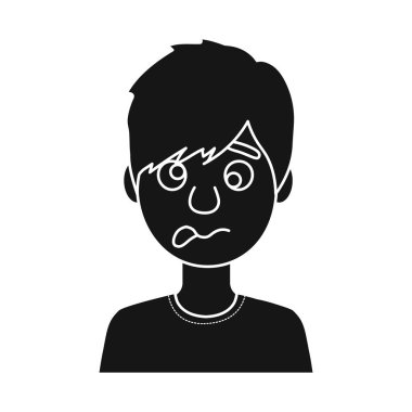 Adamın vektör tasarımı ve kahkaha işareti. Bir grup adam ve ağ için komik hisse sembolü.