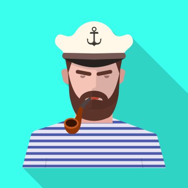 Kaptan ve denizci sembolünün vektör tasarımı. Kaptan koleksiyonu ve hisse senedi vektör çizimi.