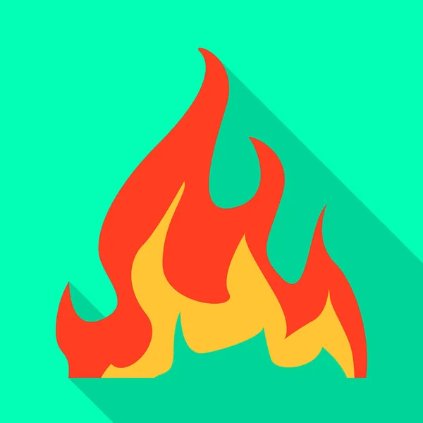 Vector illustration of flame and bonfire symbol. Set of flame and warm stock symbol for web. — Stock Vector